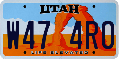 UT license plate W474RO