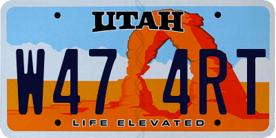 UT license plate W474RT