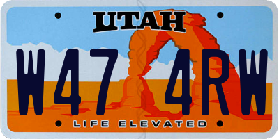 UT license plate W474RW