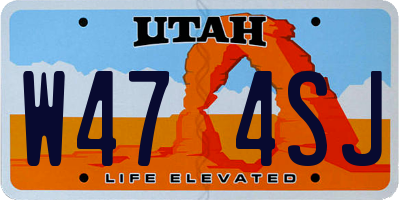 UT license plate W474SJ