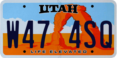 UT license plate W474SQ