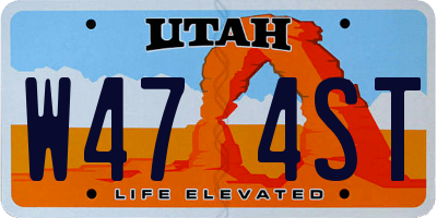 UT license plate W474ST