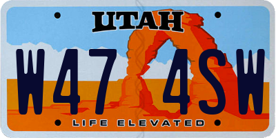 UT license plate W474SW