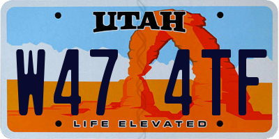 UT license plate W474TF