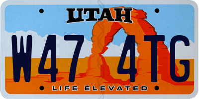 UT license plate W474TG