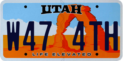 UT license plate W474TH