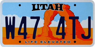 UT license plate W474TJ