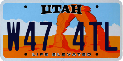 UT license plate W474TL