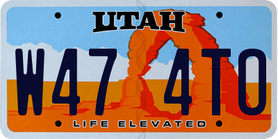 UT license plate W474TO