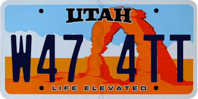 UT license plate W474TT