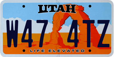 UT license plate W474TZ