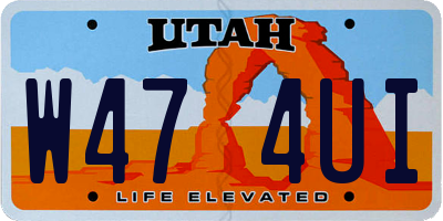 UT license plate W474UI