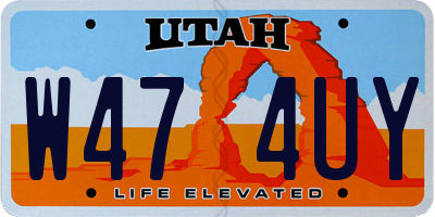 UT license plate W474UY