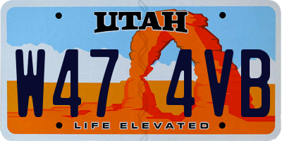 UT license plate W474VB