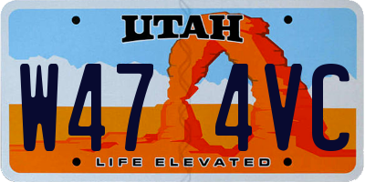 UT license plate W474VC