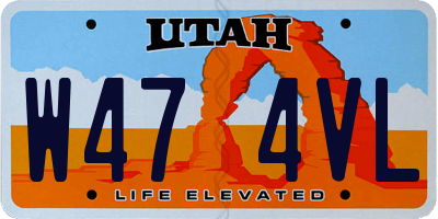 UT license plate W474VL