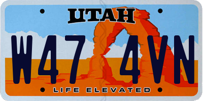UT license plate W474VN