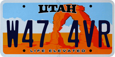 UT license plate W474VR