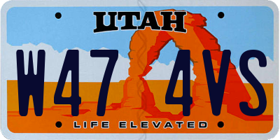 UT license plate W474VS