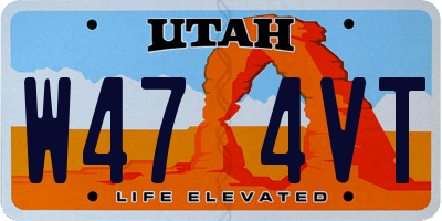 UT license plate W474VT