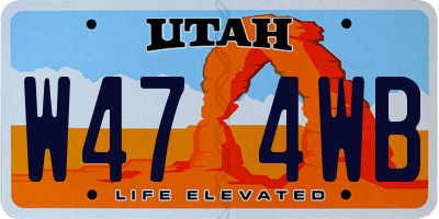 UT license plate W474WB