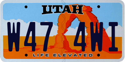 UT license plate W474WI