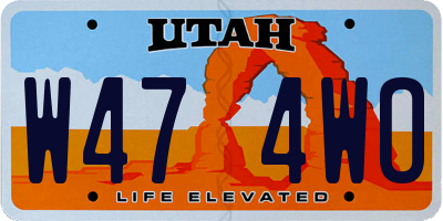 UT license plate W474WO