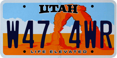 UT license plate W474WR