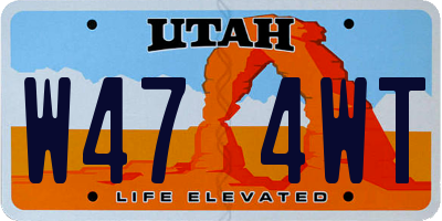 UT license plate W474WT