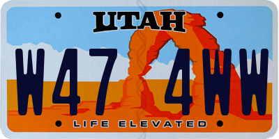 UT license plate W474WW