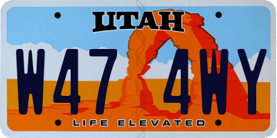 UT license plate W474WY
