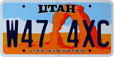 UT license plate W474XC