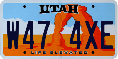 UT license plate W474XE