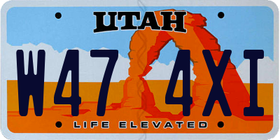 UT license plate W474XI