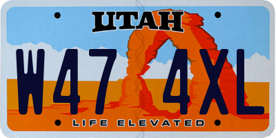 UT license plate W474XL