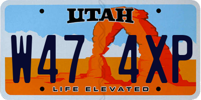 UT license plate W474XP