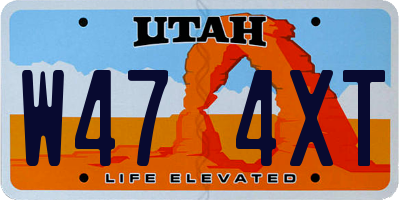 UT license plate W474XT