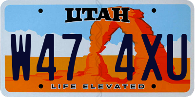 UT license plate W474XU