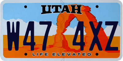 UT license plate W474XZ