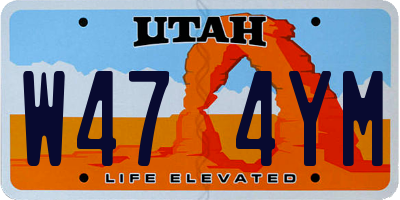 UT license plate W474YM