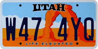 UT license plate W474YQ