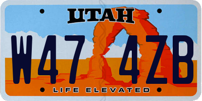 UT license plate W474ZB