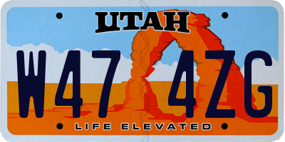 UT license plate W474ZG