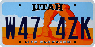 UT license plate W474ZK