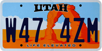 UT license plate W474ZM