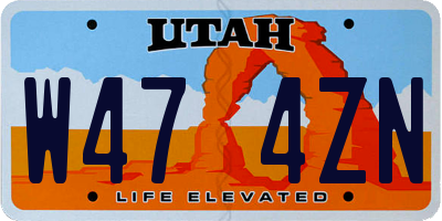 UT license plate W474ZN