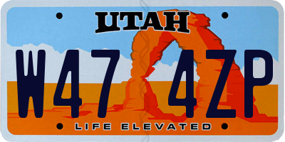 UT license plate W474ZP