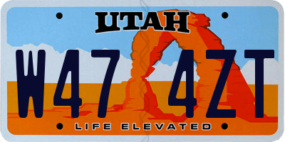 UT license plate W474ZT