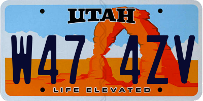 UT license plate W474ZV