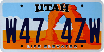 UT license plate W474ZW